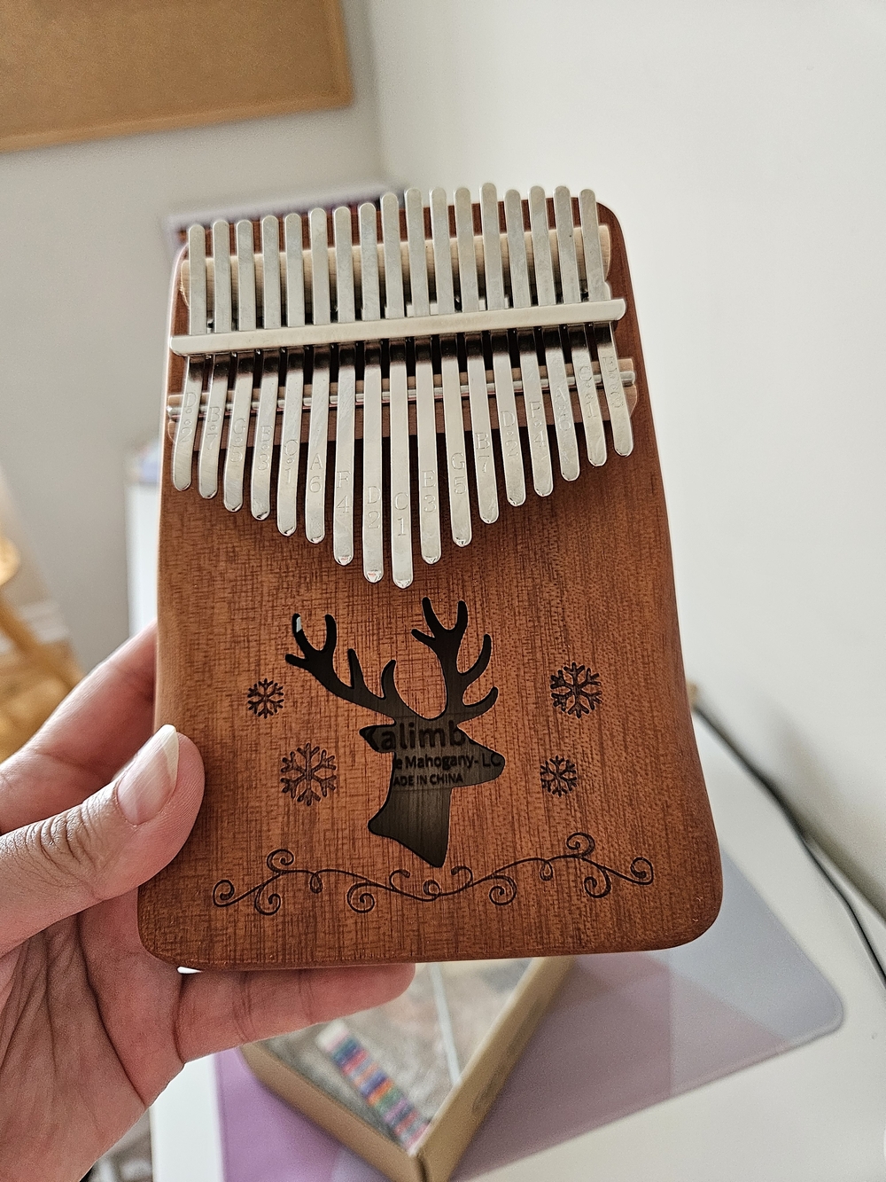 NWT Cega 17-Key Solid Wood Kalimba (Thumb Piano) - Complete Starter Set